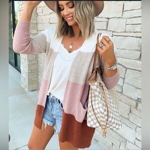 Madewell Kent Stripped Colorblock Cardigan Size M